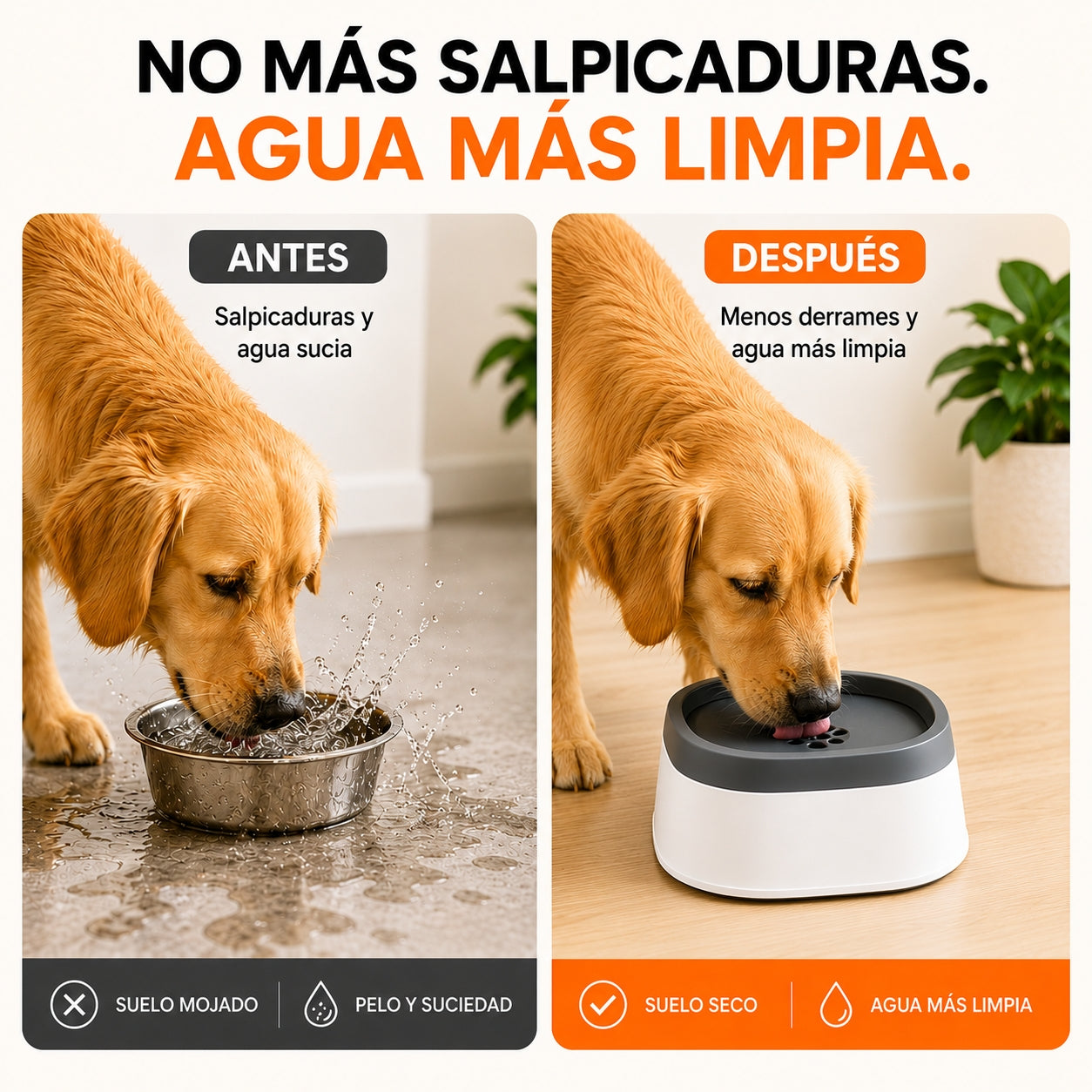AquaClean™ – Bebedero antisalpicaduras