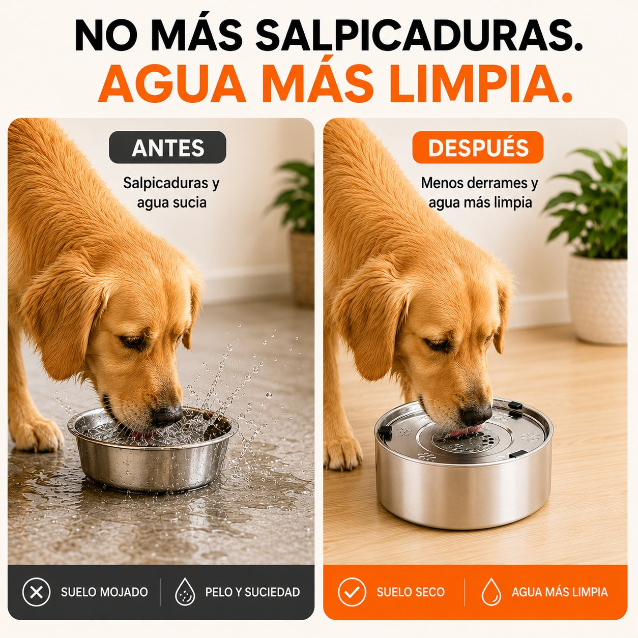 AquaClean™ – Bebedero antisalpicaduras