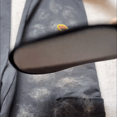 Guante quitapelo en acción